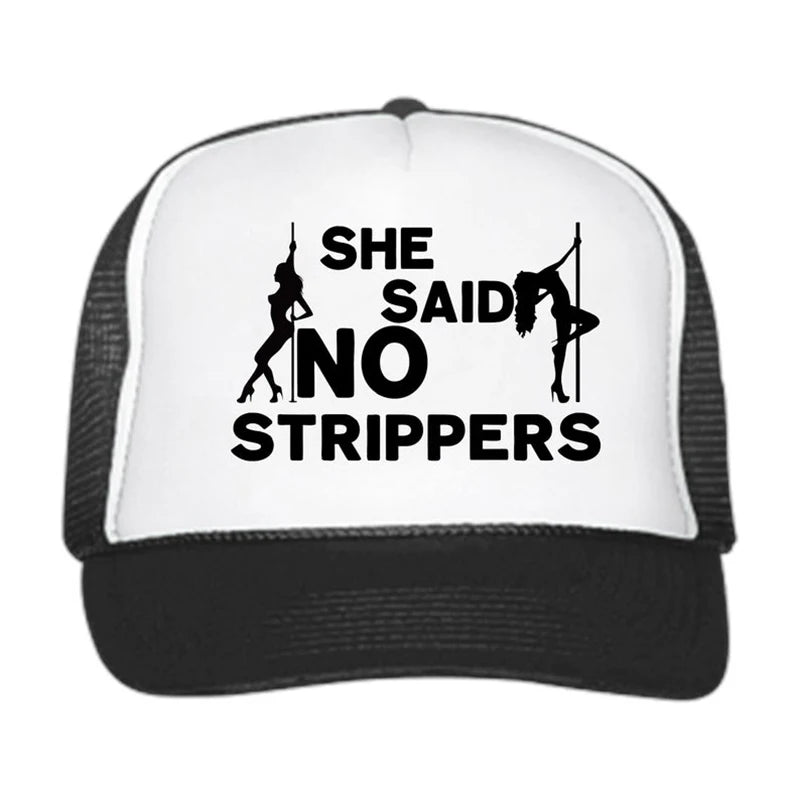 Groom-to-Be 'She Said No Strippers' hat and sash