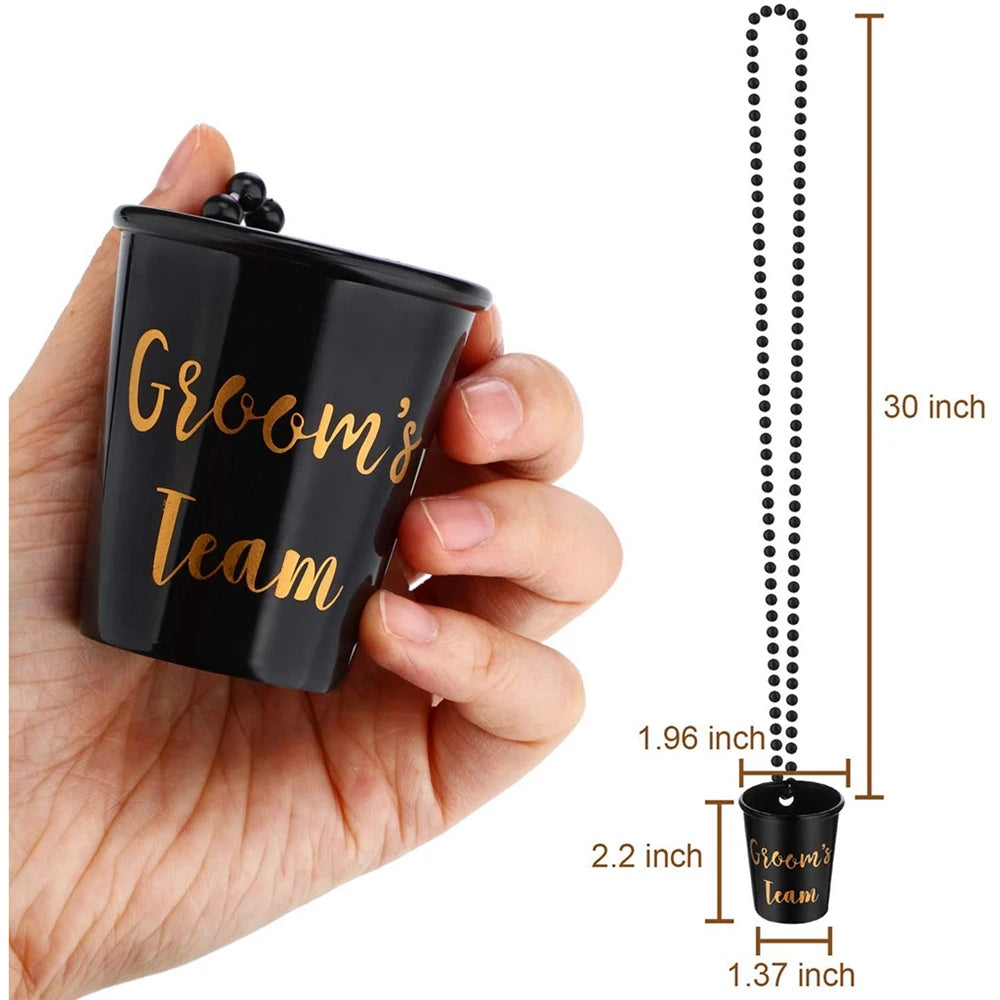 12pack - Party Shot Glasses w/necklace (Team Bride or Groom Team)