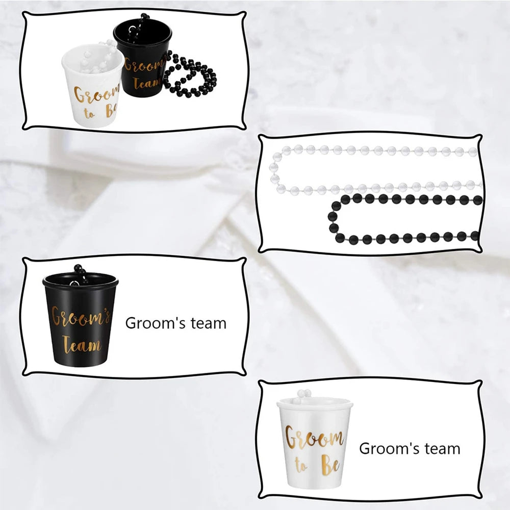 12pack - Party Shot Glasses w/necklace (Team Bride or Groom Team)