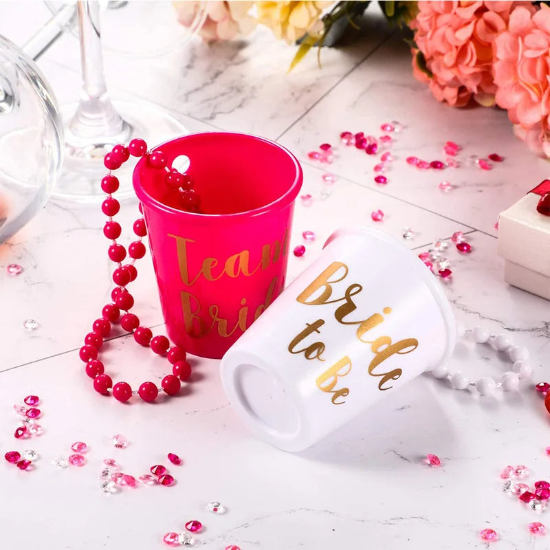 12pack - Party Shot Glasses w/necklace (Team Bride or Groom Team)