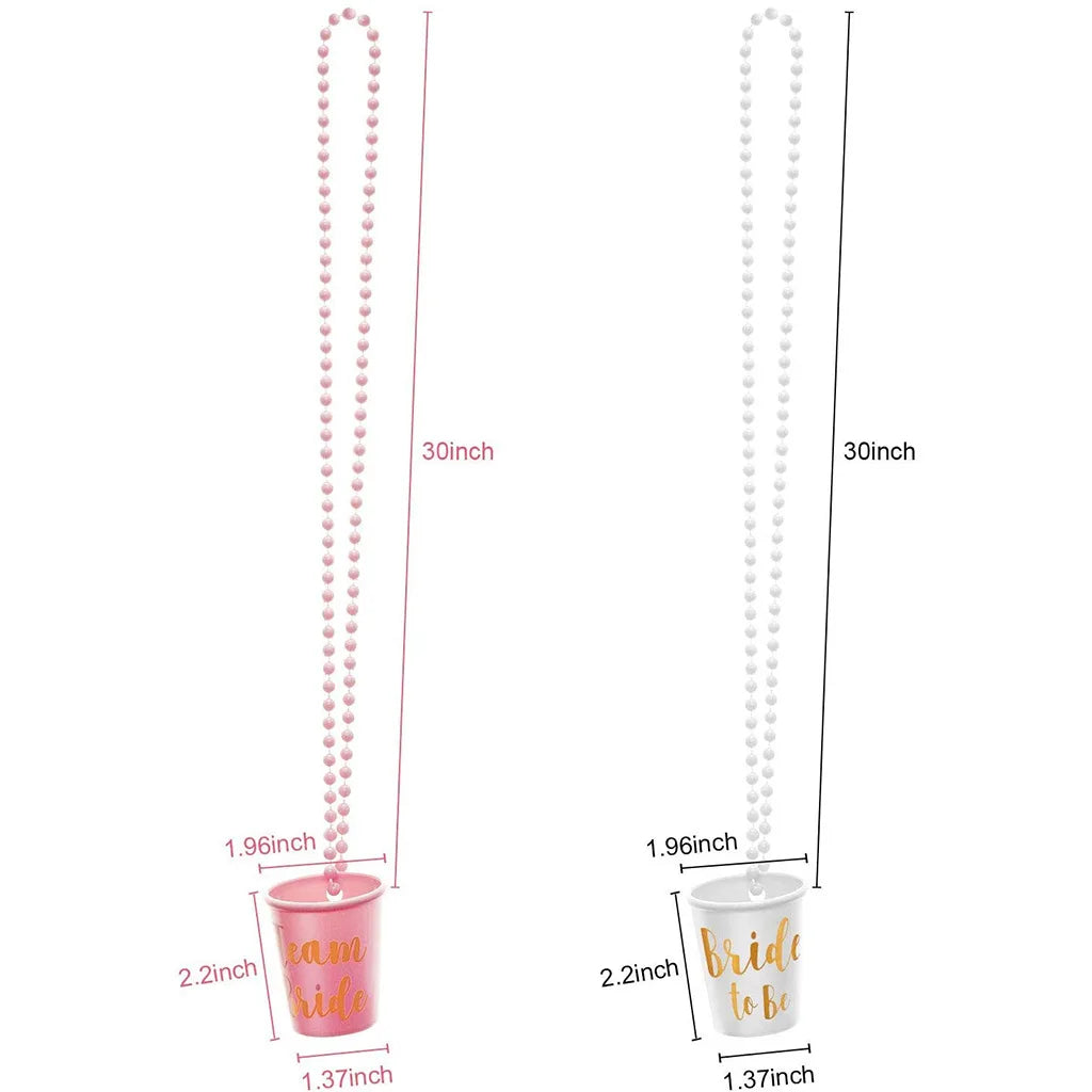 12pack - Party Shot Glasses w/necklace (Team Bride or Groom Team)