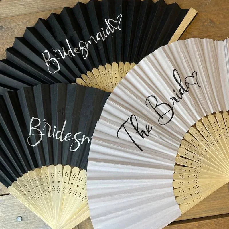 Elegant The Bride / Bridesmaid hand fan