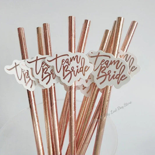 10pcs Team Bride Straws