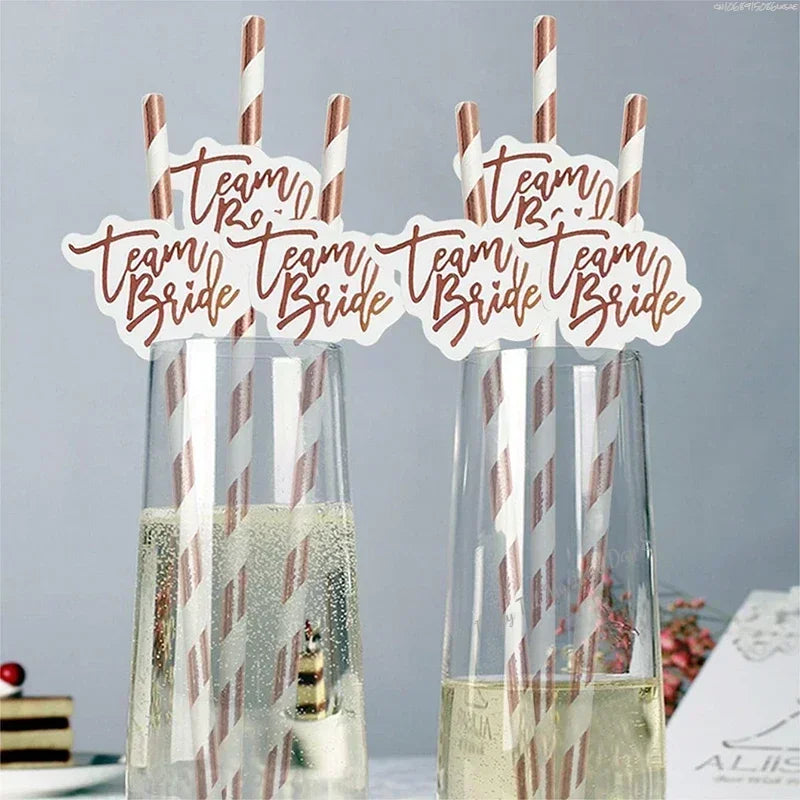 10pcs Team Bride Straws