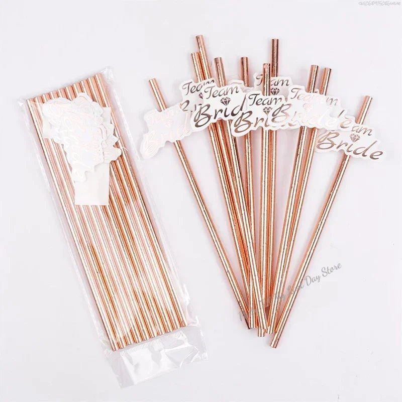 10pcs Team Bride Straws