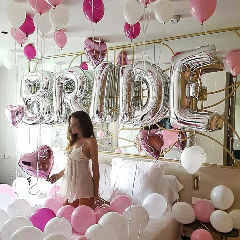 BRIDE balloons - 32Inch - Rose Gold, Silverm Gold