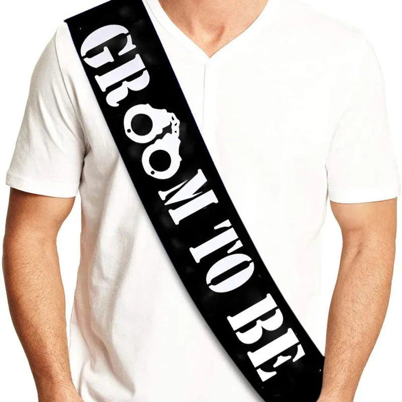 Groom-To-Be Handcuff Sash