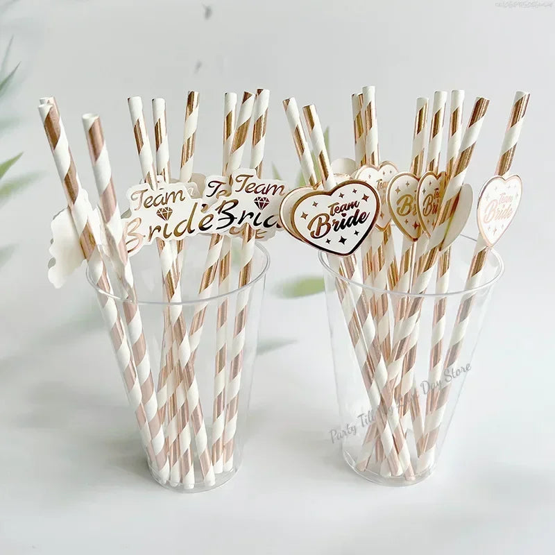 10pcs Team Bride Straws