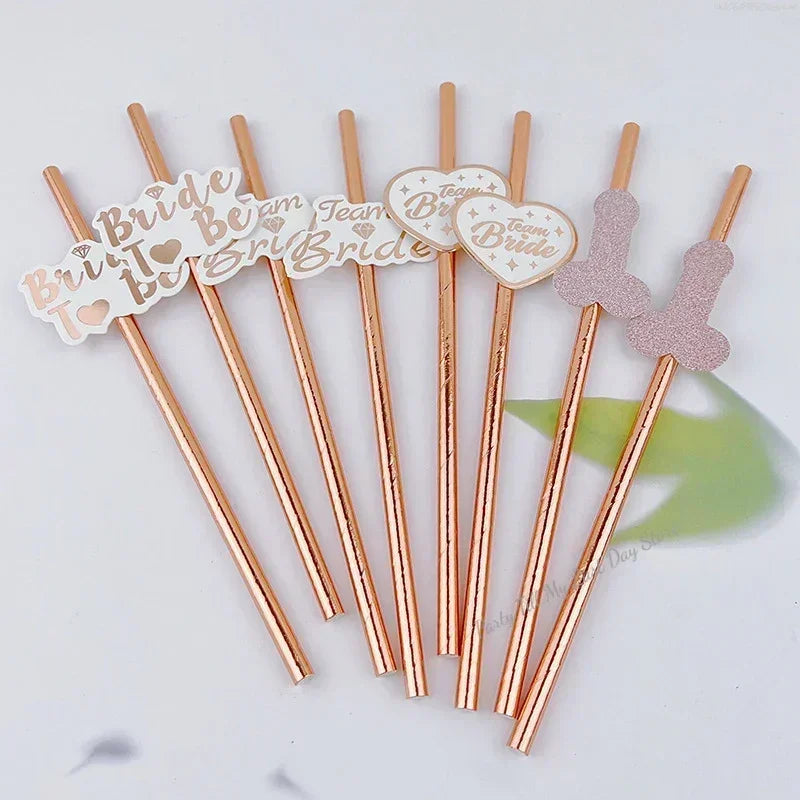 10pcs Team Bride Straws